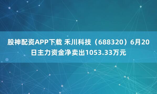 股神配资APP下载 禾川科技（688320）6月20日主力资金净卖出1053.33万元