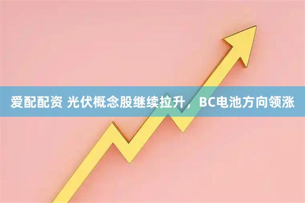 爱配配资 光伏概念股继续拉升，BC电池方向领涨